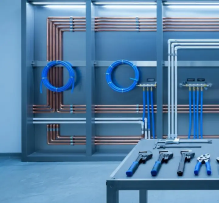 Vízvezeték-szereléshez használt csövek és szerszámok